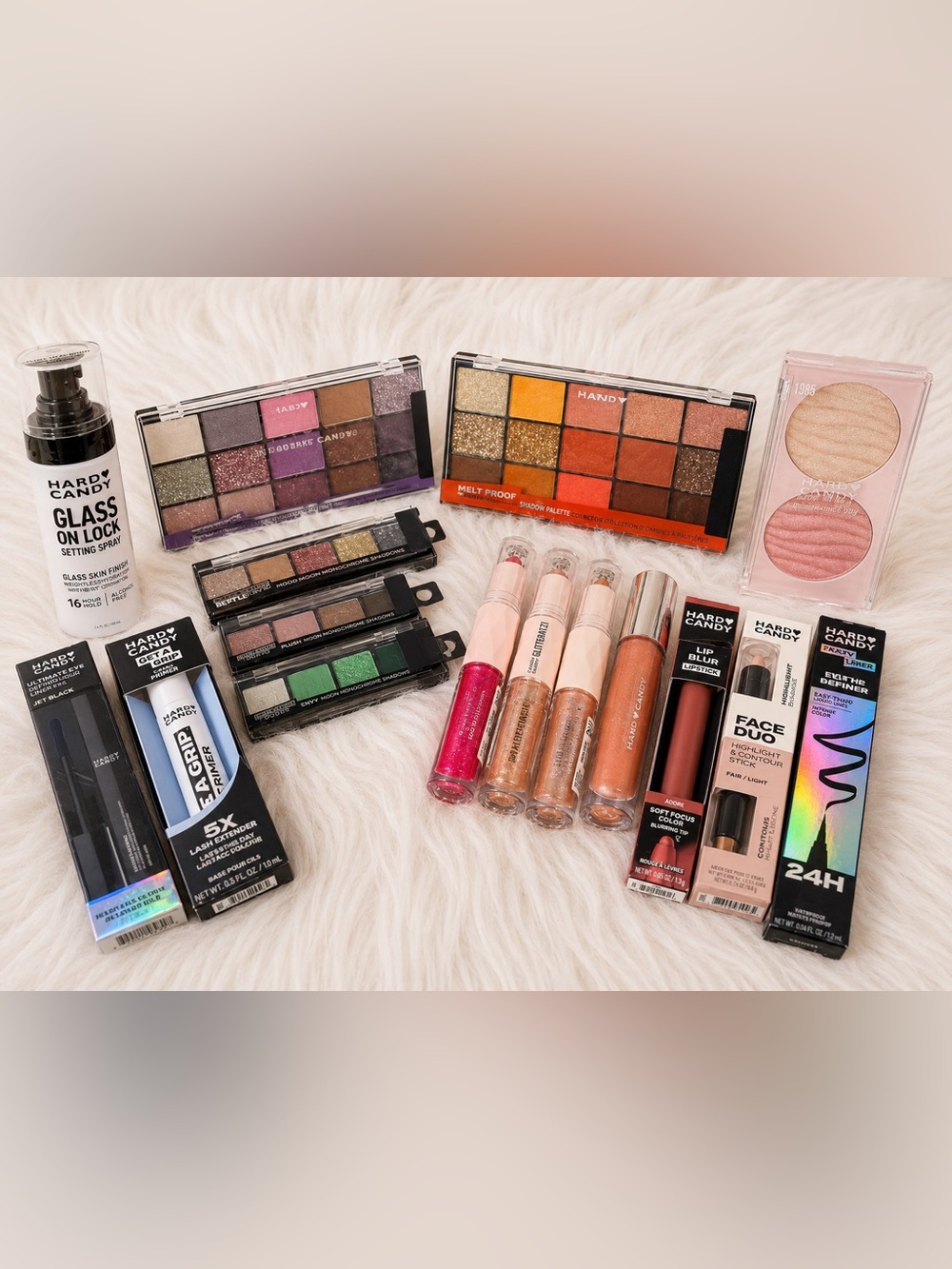 NEW l! Hard Candy 17pc Makeup Lot Eyeshadow Lip Gloss Mascara Beauty Bundle